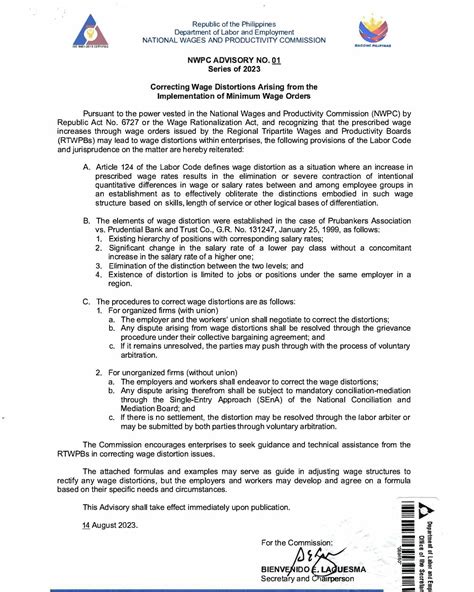 ADVISORY No. 01, .